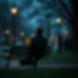 A person sitting alone on a park bench, looking contemplative with a distant gaze, symbolizing the emotional impact of defeat.