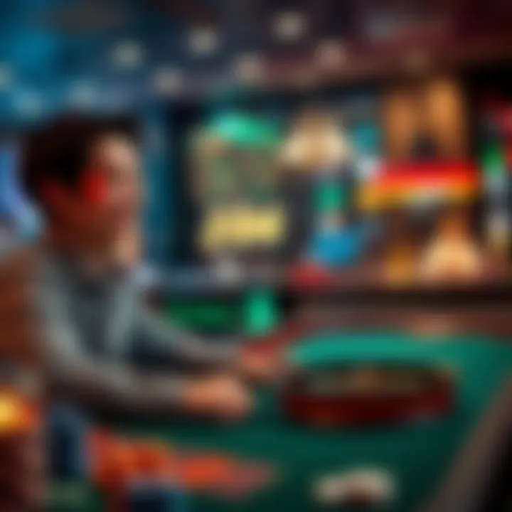 A calm person sitting at a gaming table, smiling while placing bets and managing their bankroll confidently