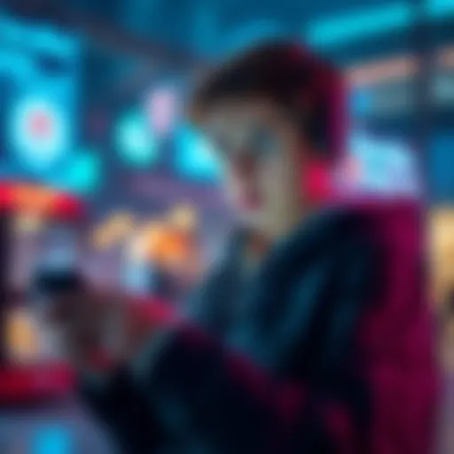 A person checking a mobile app for money withdrawal, looking hopeful while glancing at their phone screen.