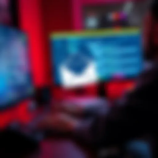 A person typing an email on a computer to request the W2G tax form