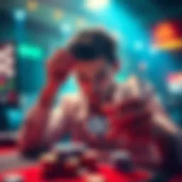 A person setting limits on a budget for gambling activities, showing determination and focus.