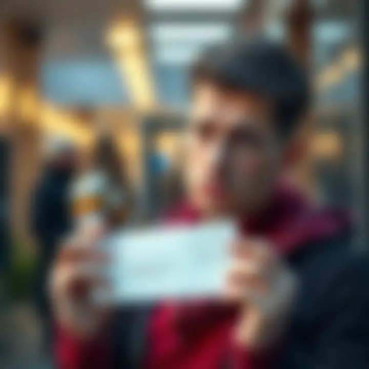 A person looking concerned while holding a returned check, contemplating their next steps