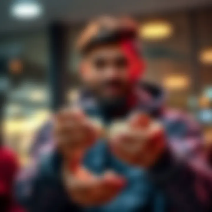 A person inviting others to register for rewards, showcasing a half sharing concept.