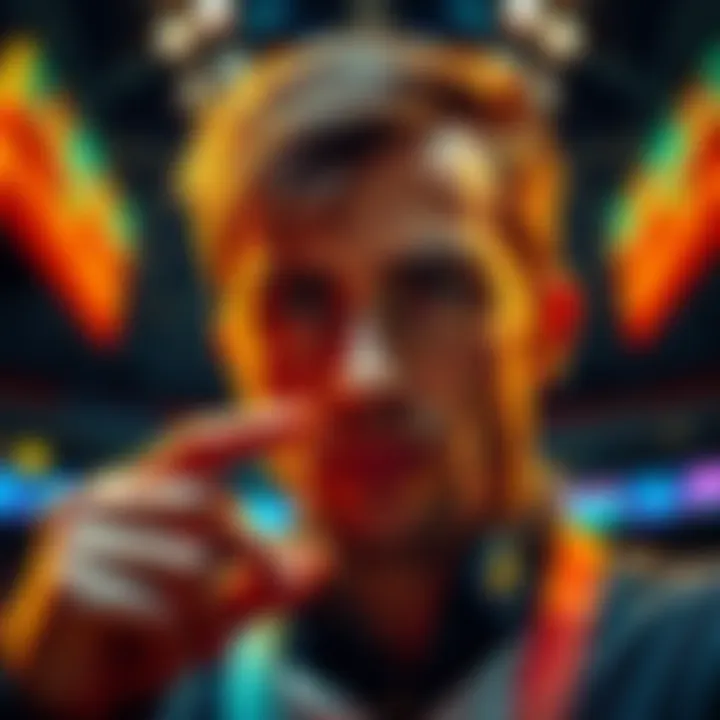 A person looking at a choice between winning and losing, symbolizing risk and reward in betting strategies.