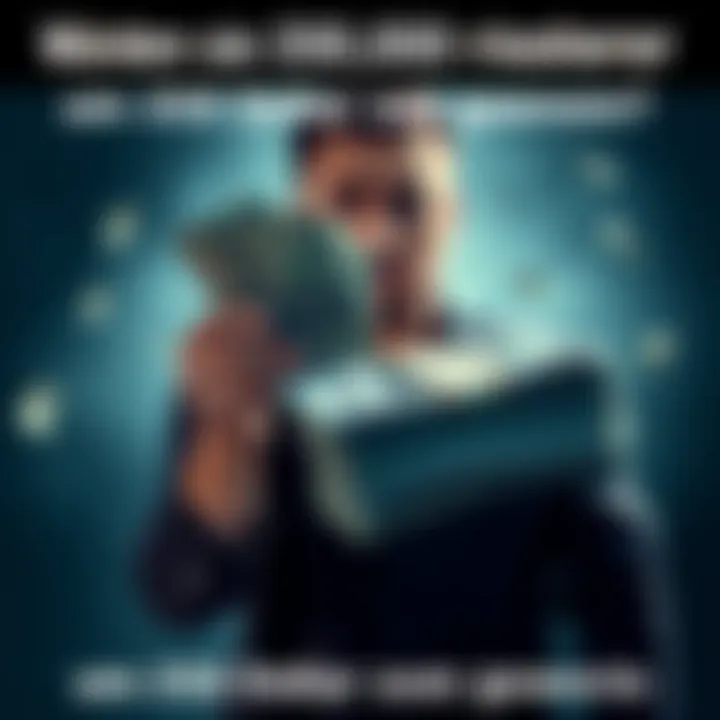 A person holding a stack of cash with a worried expression, contemplating a risky bet.