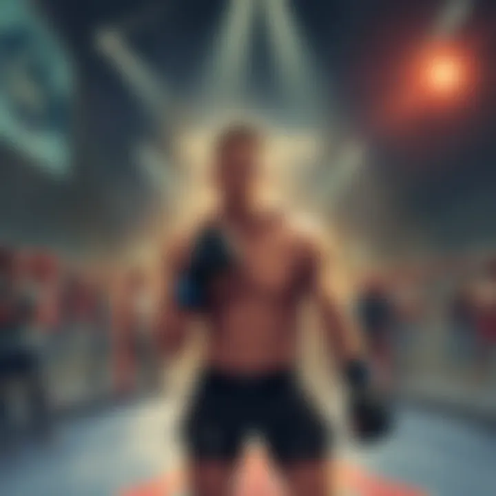 Risks in WMMA An illustration showing a fighter in a dramatic stance, with concerned spectators in the background, symbolizing the potential risks in WMMA.