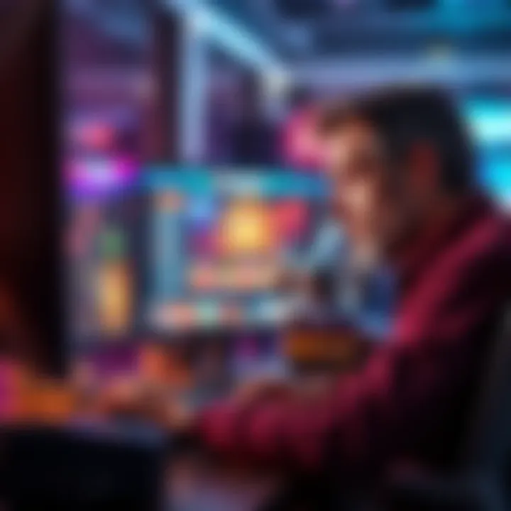 A person looking worried while checking online casino websites on a computer