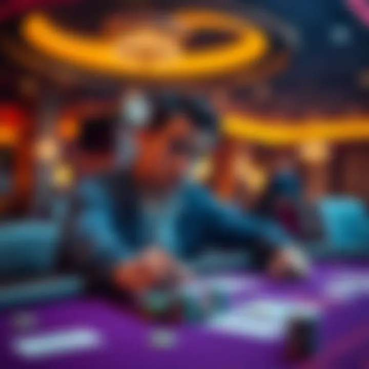 A person thinking about gambling strategies at a casino table with cards and chips in front of them.