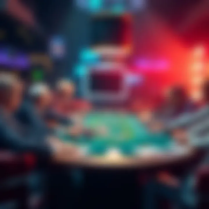A graphical representation of a poker table with players analyzing their cards and strategies at a $5 6-Max NL Holdem Cash Game.