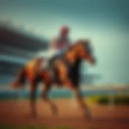 Robby Albarado on a racehorse Robby Albarado riding a racehorse on the track, showing his skill and passion for horse racing