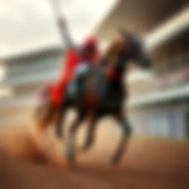 Romantic Warrior wins the race Romantic Warrior crossing the finish line at the Champions & Chater race, celebrating his victory in the Triple Crown.