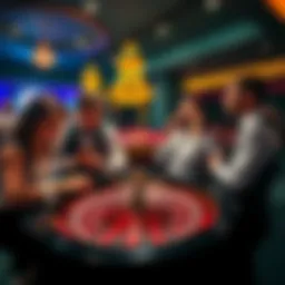 Casino scene showing players focused on a roulette table