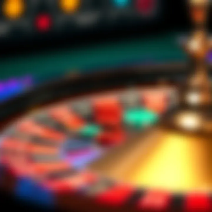 A roulette wheel with colorful chips placed on it, emphasizing a strategic betting approach.