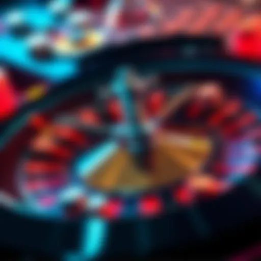 A roulette wheel with chips placed on different numbers, showcasing various betting strategies