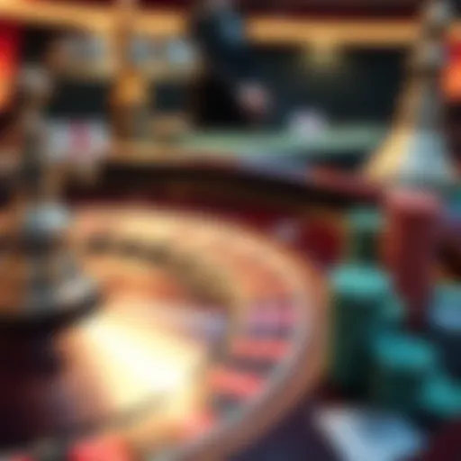 A roulette table showing a player placing bets on green and red slots with chips stacked