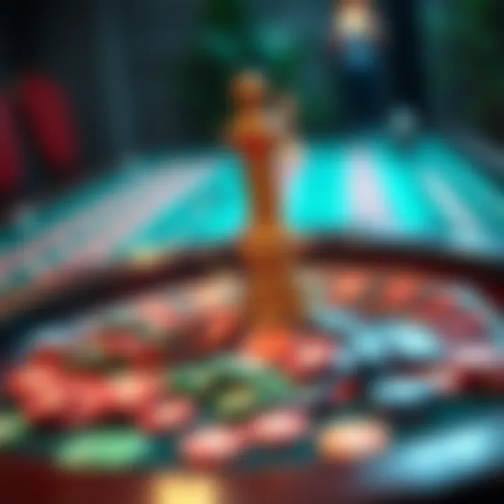 A roulette table with colorful chips scattered around, showing a player’s lost bet after a game.