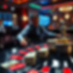 A new player at a roulette table with stacks of twenty-dollar bills, causing a pause in the game