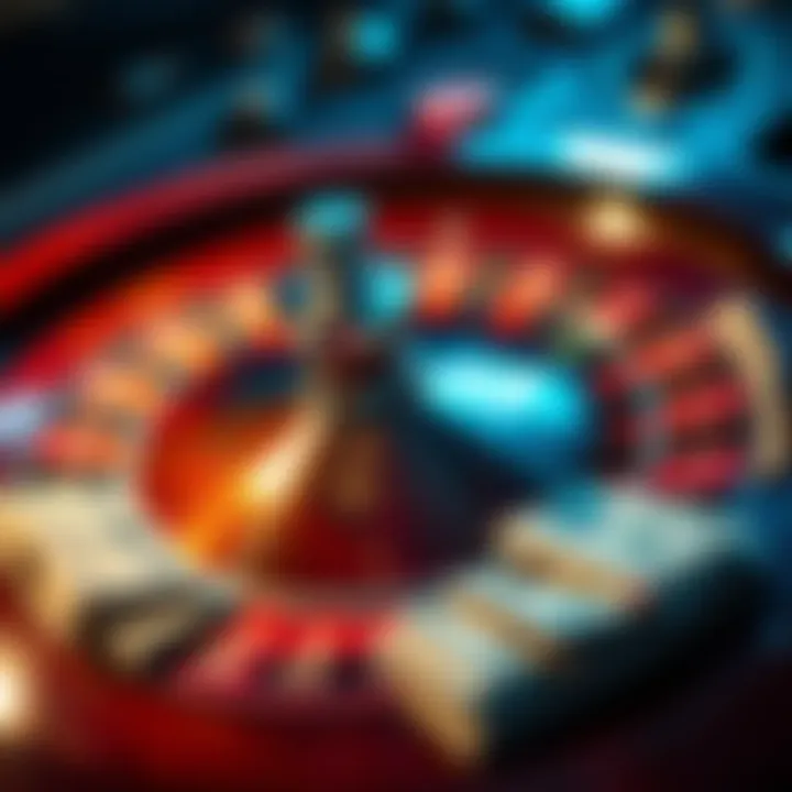 A close-up of a roulette wheel surrounded by a stack of unpaid bills, symbolizing the struggle between temptation and financial responsibility.