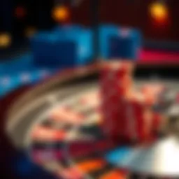 A colorful roulette wheel with chips stacked around it, showcasing exciting gameplay options.