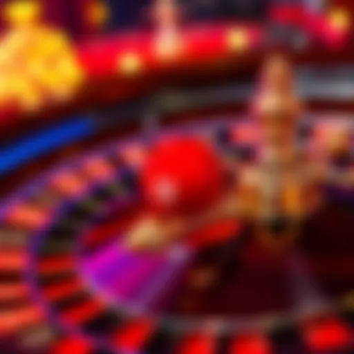 A close-up of a roulette wheel with the ball on a winning red number, celebrating a player's lucky streak.