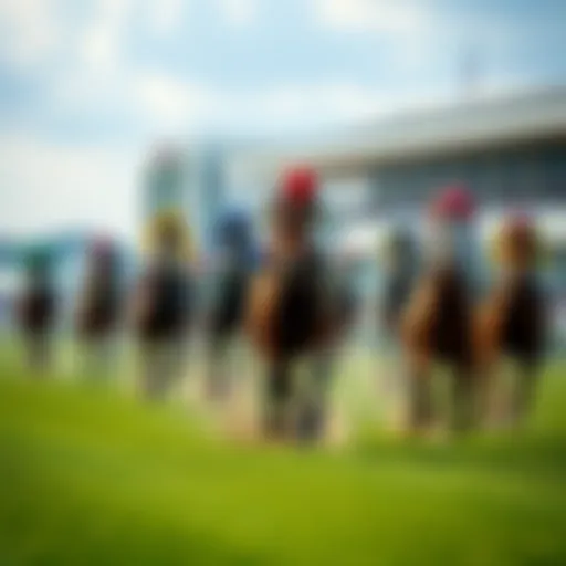Several racehorses competing on the track during Royal Ascot Day 2