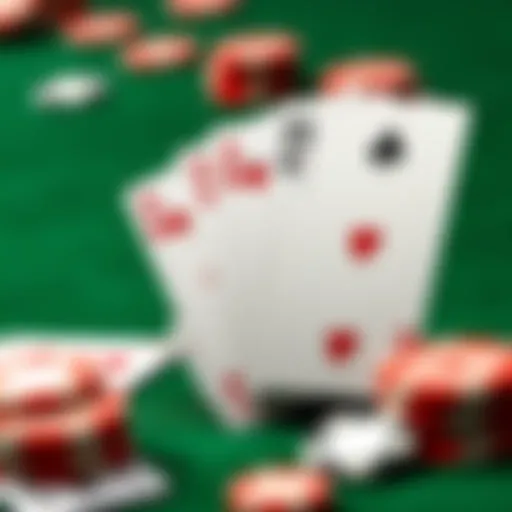 A poker hand showing a Royal Flush and a 9 of the same suit, colorful cards on a green felt table