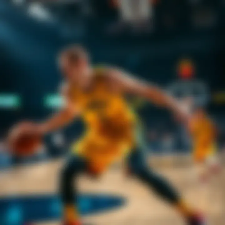 Rudy Gobert playing defense against an opposing player on the court