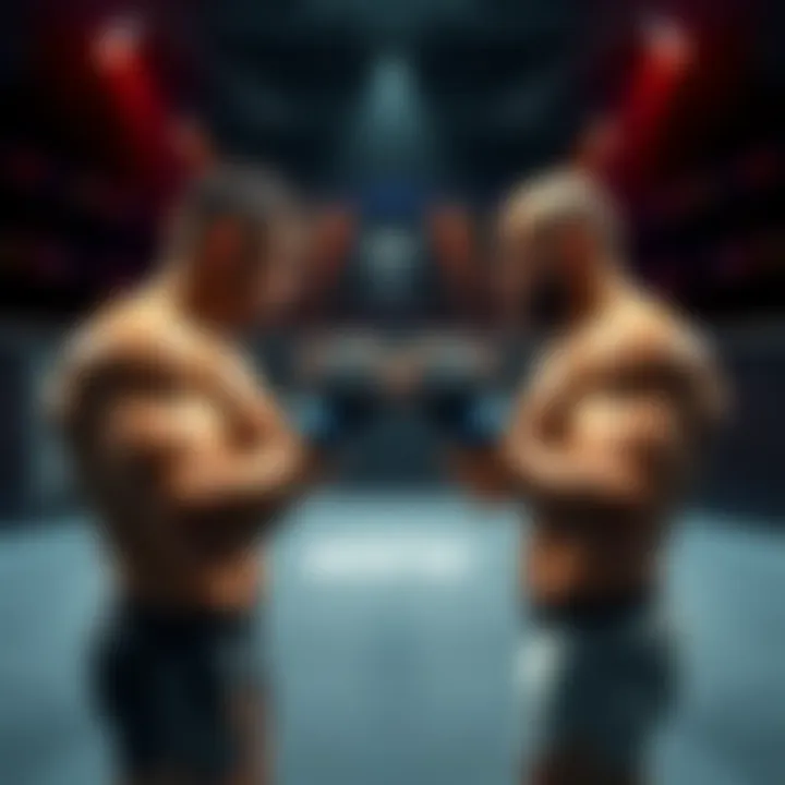 Ruffy and Arman face off in the UFC Octagon, showcasing their fighting stances and determination.