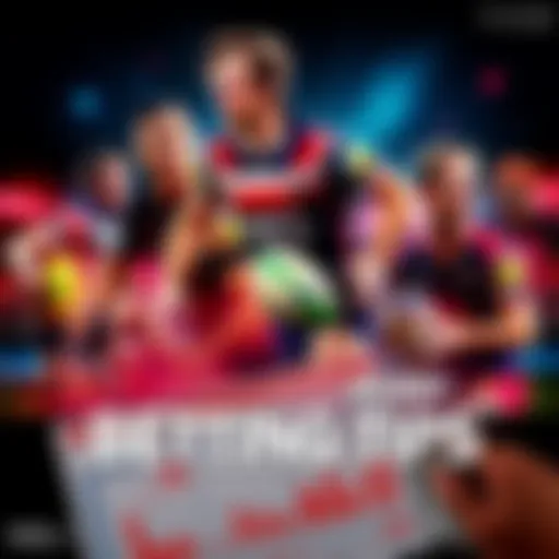 A collage of rugby players in action, alongside betting slips and charts for NRL and AFL Super League matches.