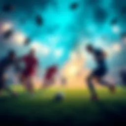 A vibrant scene of a rugby match with players in action, showcasing the excitement of Rugby NRL, AFL, and Super League betting.