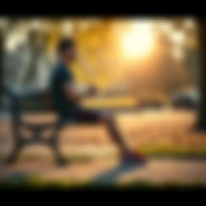 Runner taking a break A runner sitting on a park bench, looking thoughtful after completing a race, symbolizing a pause in their running journey.