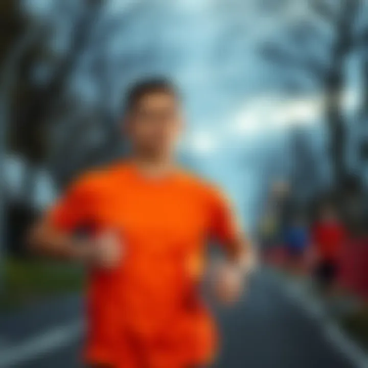 A runner enjoying their run with a determined expression, showing focus and energy.