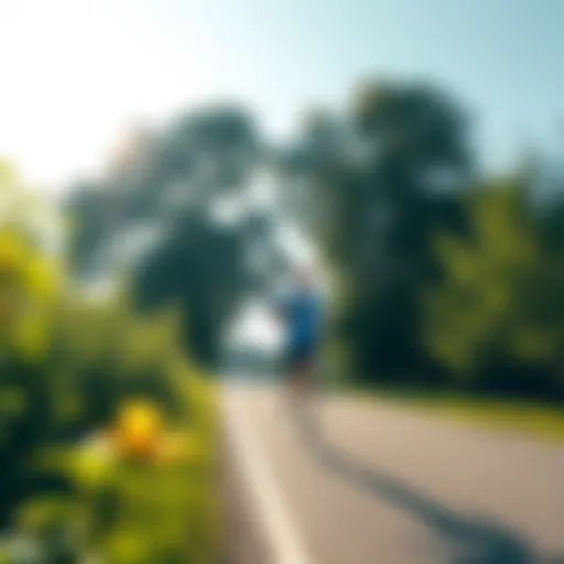 A runner enjoying a scenic path in GL with trees and sunlight