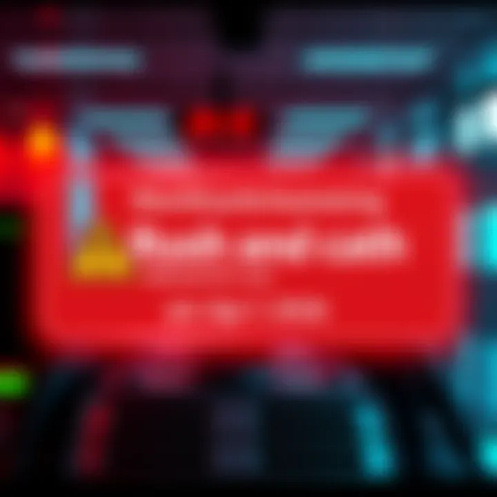 A digital banner showing maintenance for Rush & Cash scheduled on April 1, 2026, with warning symbols and clocks