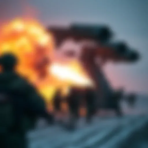 Image showing Russian military personnel and nuclear missile systems during a military exercise