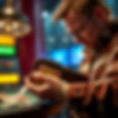 A disheartened gambler looks at an empty wallet, reflecting on recent gambling losses