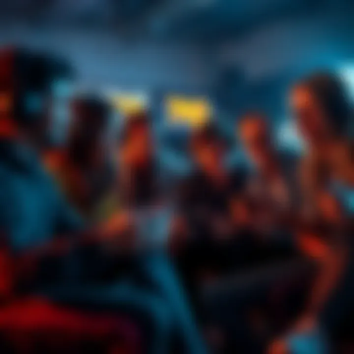 A group of diverse players sharing their gaming experiences while discussing safety tips