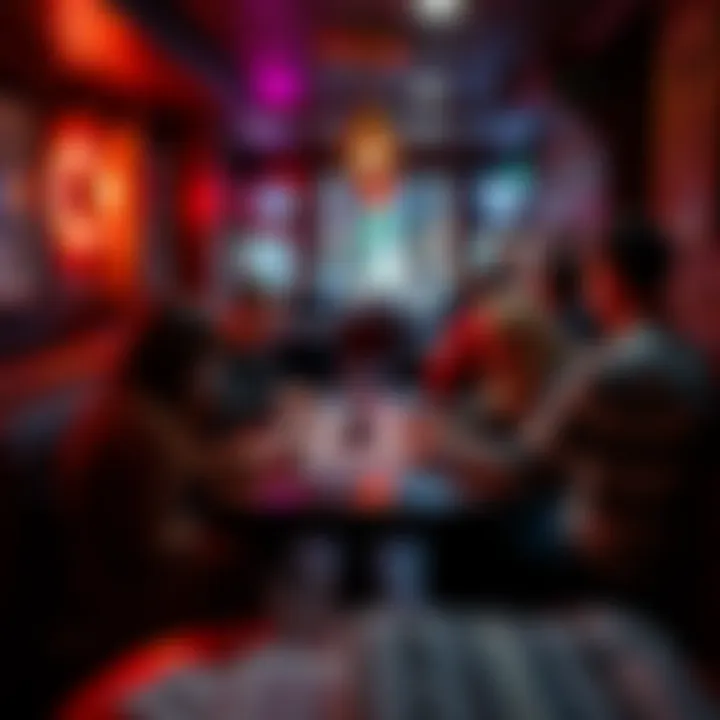 A cozy gaming spot in the Upper West Side or Upper East Side of New York City with players enjoying a card game at a table.