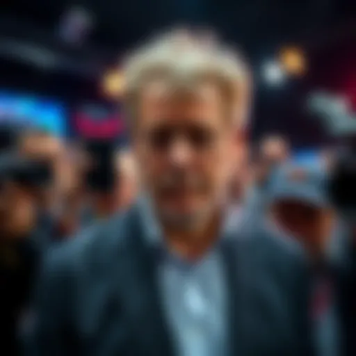 Sal Stewart standing with a disappointed expression after a poor performance, surrounded by reporters and cameras