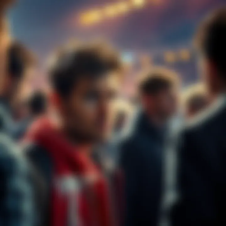 Santi looking concerned after losing his important board, with people discussing around him.