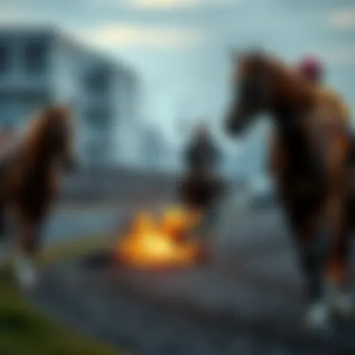 Scene of a horse accident in Saratoga with horses and concerned riders around
