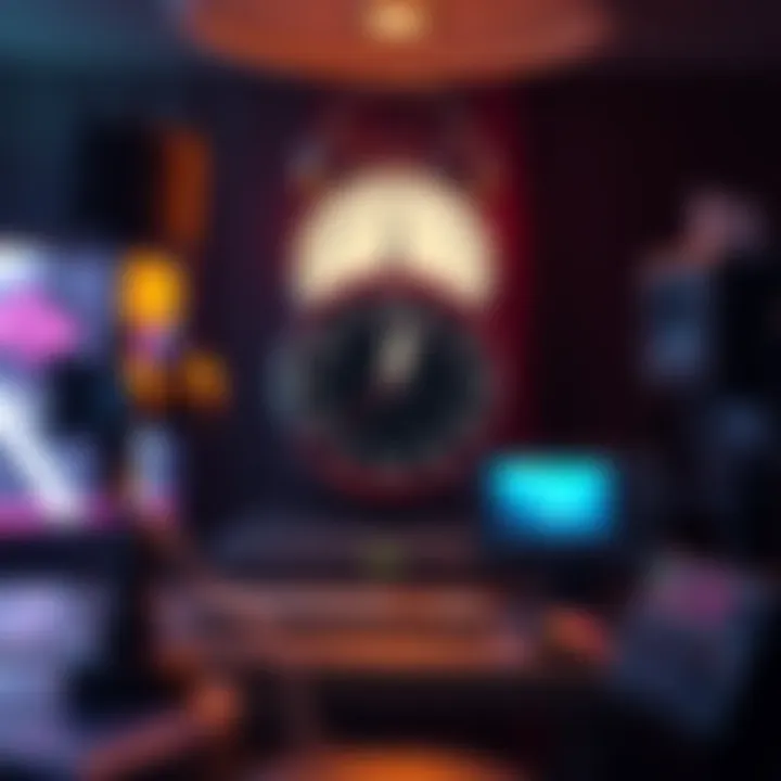 A clock showing the time with a streaming setup in the background, indicating the start of a Saturday stream.