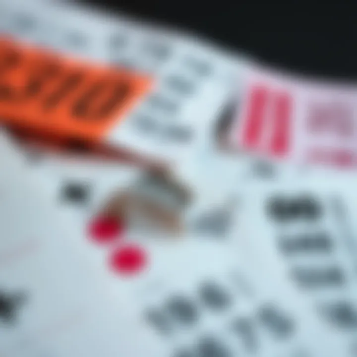 A close-up image showing multiple scratch-off lottery tickets with some partially scratched off, revealing symbols and numbers, indicating potential issues with them.