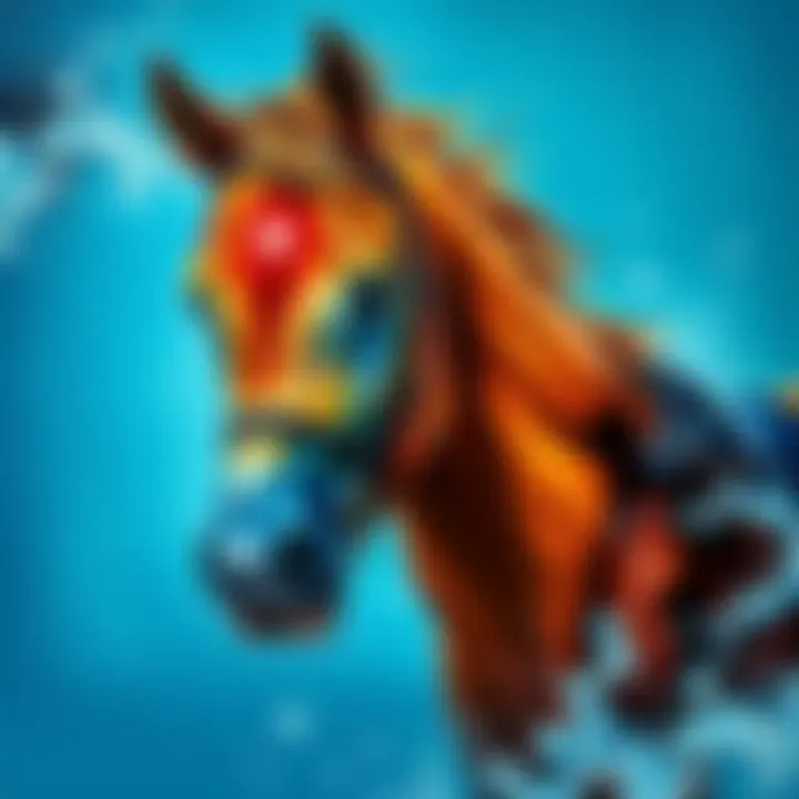 Acrylic painting on canvas showing the racehorse Sea the Stars in detail