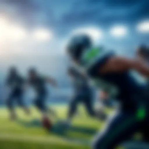 Seattle Seahawks and Washington Commanders players on the field during an NFL game