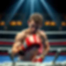 A fighter named Sean preparing for a match in the boxing ring, focused and determined.