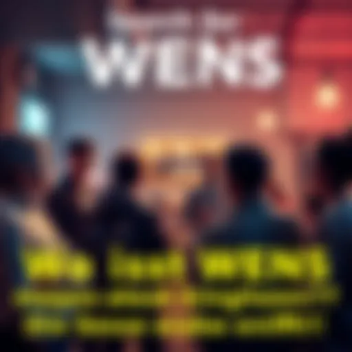 A group of people discussing theories about WENS's disappearance in a community setting
