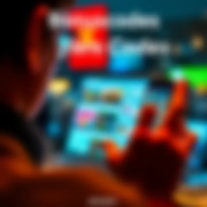 A person using a smartphone to find bonus codes online, looking at various offers on their screen