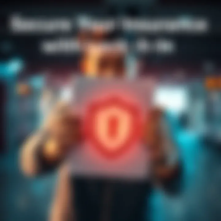 A person confidently holding a Lock It In insurance policy with a shield symbol, representing protection against rising costs.