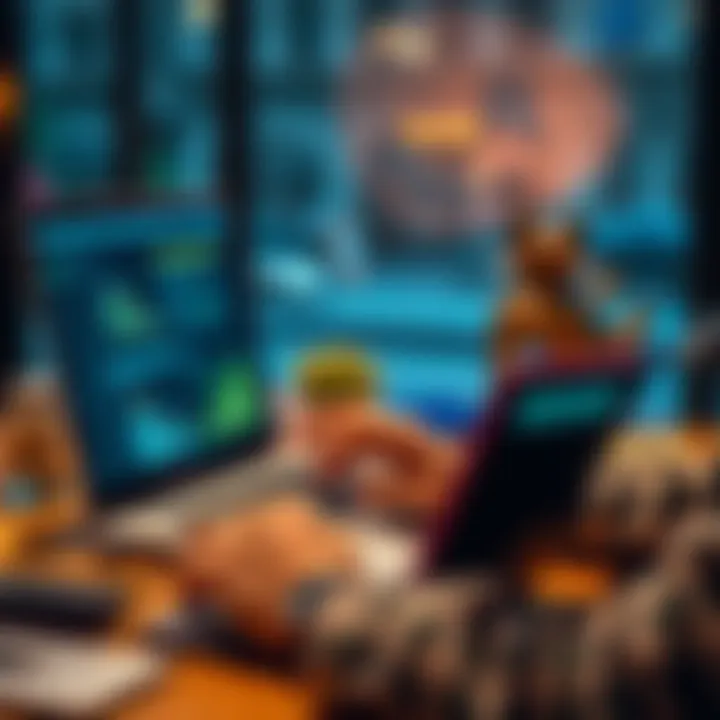 A person using a laptop and calculator to manage finances and protect their savings